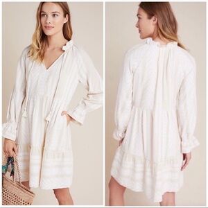 Anthropologie Cream Mini Dress